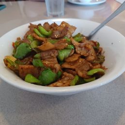 Pork stir-fry with peppers. Pork stir-fry with peppers.