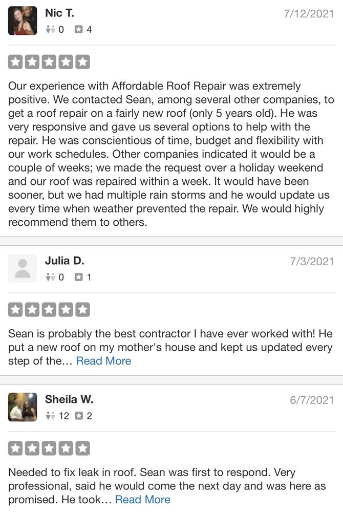 Slide of Affordable Roofing and Repairs