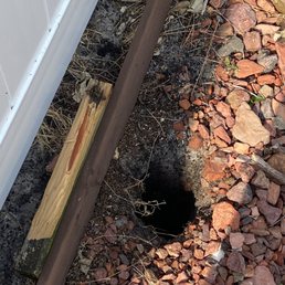 Holes left with wood from old fence with nails/screws sticking up - safety