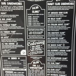the menu for jimmy john's the menu for jimmy john's