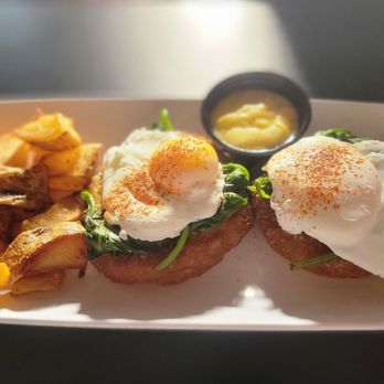 The Phoenix - Crab Cake Florentine Benny - New American Near Me - Kansas City, Missouri The Phoenix - Crab Cake Florentine Benny - New American Near Me - Kansas City, Missouri