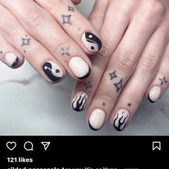 Birmingham Nails - This is what I wanted done (only wanted one yin Yang) - Nail Salons Near Me - Birmingham, Michigan
