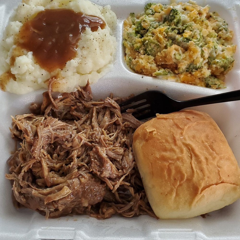 Roast beef, mashed potatoes and broccoli casserole. Roast beef, mashed potatoes and broccoli casserole.