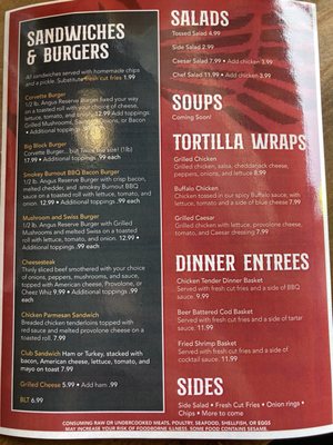 Menu photo 3 Corvette Grille and Bar Annville, PA