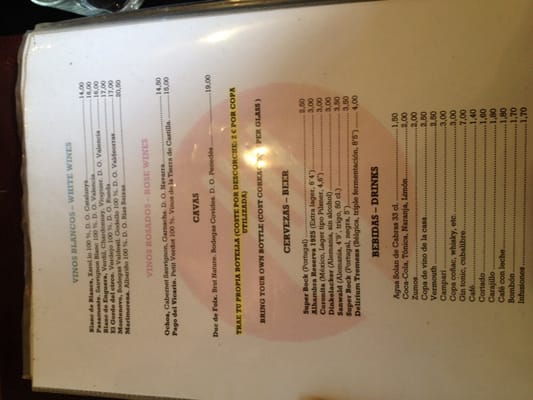 Menu photo 1 Refugio Valencia, V Menu photo 1 Refugio Valencia, V