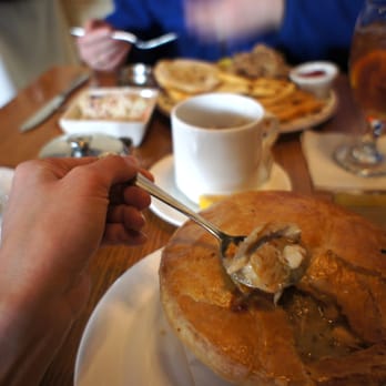 Biltmore Stable Cafe - Chicken pot pie - chunks of chicken, potato, carrots and fragrant oregano - American Near Me - Asheville, North Carolina