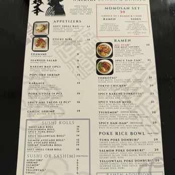 Momosan Waikiki - Menu 3/4 - June 2025 - VN - Ramen Near Me - Honolulu, Hawaii