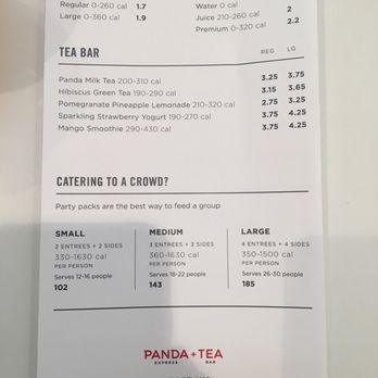 Panda Express + Tea Bar - Tea bar menu - Chinese Near Me - Pasadena, California Panda Express + Tea Bar - Tea bar menu - Chinese Near Me - Pasadena, California