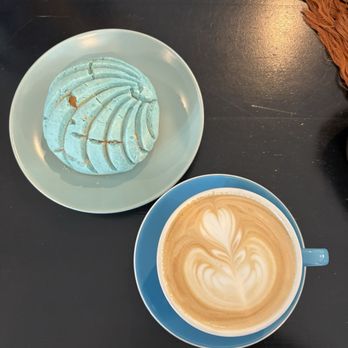 Cadejo Coffee - Cafe de Olla (coffee brewed in clay pot then spiced with warming cinnamon, cane sugar, and the like) & a blue concha! - Coffee & Tea Near Me - Portland, Oregon