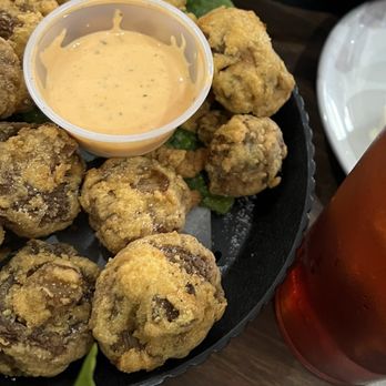 Cool Pickle In Paradise - Breaded mushrooms app with spicy ranch. - Seafood Near Me - Placida, Florida