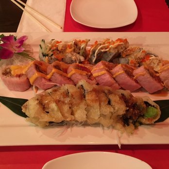 Sushi 99 - From top down: crunchy, triangle, jaguar rolls - Japanese Near Me - Orlando, Florida