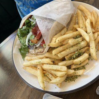 Lamezze - Shawarma wrap with seasoned fries - Mediterranean Near Me - El Paso, Texas