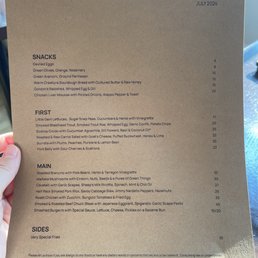 July menu