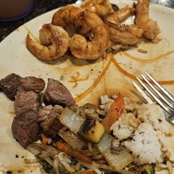 Kyoto Japanese Steak House - Filet and shrimp  Didn't even eat the shrimp because it was so tough