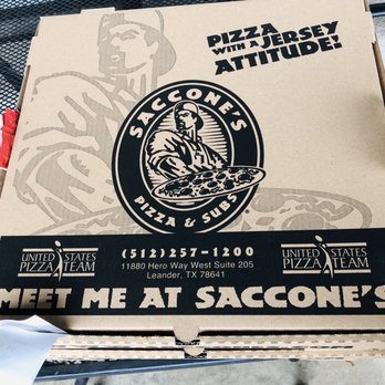 Saccone's Pizza & Subs - Two large pies! Commence salivation. - Pizza Near Me - Leander, Texas Saccone's Pizza & Subs - Two large pies! Commence salivation. - Pizza Near Me - Leander, Texas
