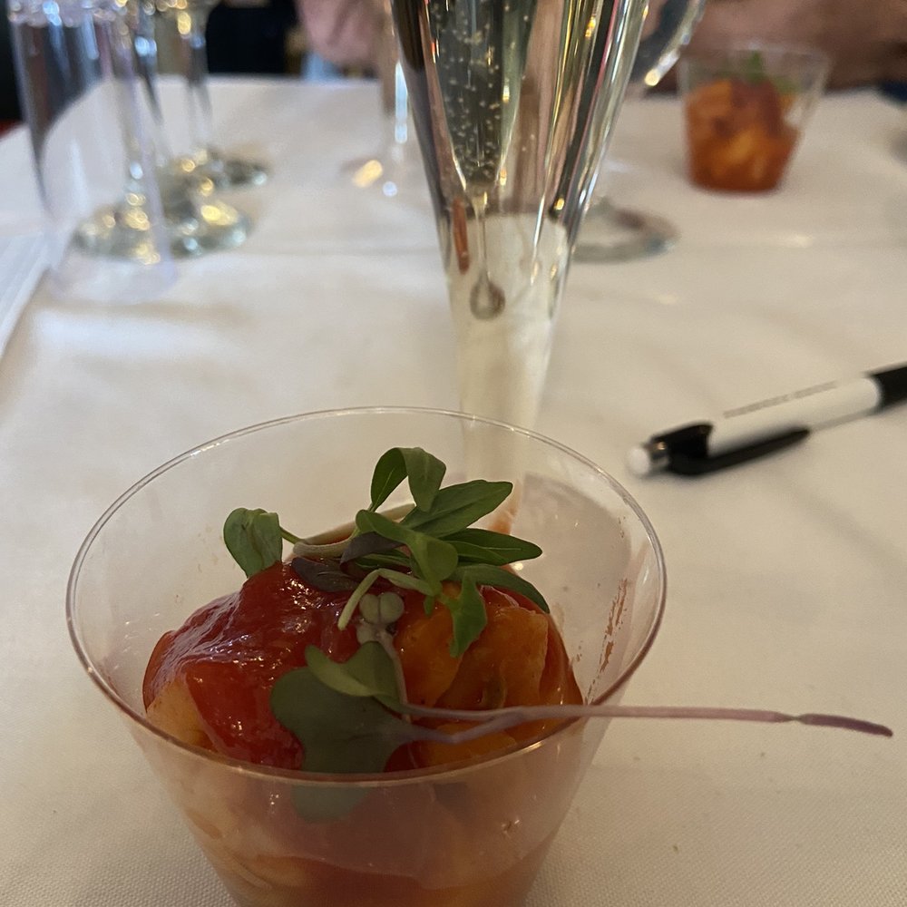 Crown Point Restaurant - Spring 2022 wine dinner- starter shrimp cocktail paired with Montmartre Brut - American Near Me - Virginia City, Nevada Crown Point Restaurant - Spring 2022 wine dinner- starter shrimp cocktail paired with Montmartre Brut - American Near Me - Virginia City, Nevada