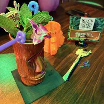 4 Kahunas Tiki Lounge - Fun Drink served in tiki mug - Tiki Bars Near Me - Arlington, Texas 4 Kahunas Tiki Lounge - Fun Drink served in tiki mug - Tiki Bars Near Me - Arlington, Texas