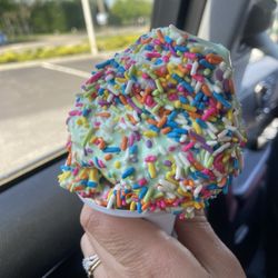 Southampton Carvel - Sizable small pistachio soft serve with rainbow sprinkles