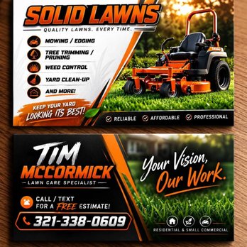 Solid Lawns - Need a lawn makeover? Solid Lawns has you covered! Mowing, edging, trimming & cleanups. Brevard County 321-338-0609 FREE estimates! - Lawn Services Near Me - Palm Bay, Florida Solid Lawns - Need a lawn makeover? Solid Lawns has you covered! Mowing, edging, trimming & cleanups. Brevard County 321-338-0609 FREE estimates! - Lawn Services Near Me - Palm Bay, Florida