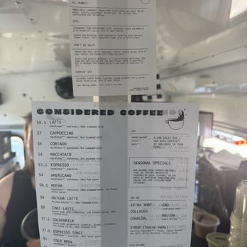 Considered Coffee Bus - Menu - Coffee & Tea Near Me - Santa Barbara, California Considered Coffee Bus - Menu - Coffee & Tea Near Me - Santa Barbara, California