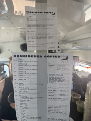 Menu photo 2 Considered Coffee Bus Santa Barbara, CA Menu photo 2 Considered Coffee Bus Santa Barbara, CA