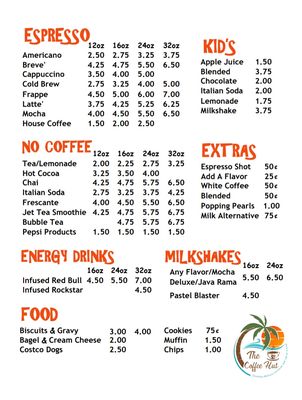 Menu photo 1 The Coffee Hut Sweet Home, OR Menu photo 1 The Coffee Hut Sweet Home, OR