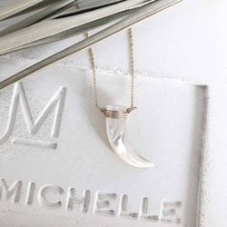 James Michelle Jewelry - Pearl Horn Necklace - James Michelle Jewelry September 18 Release