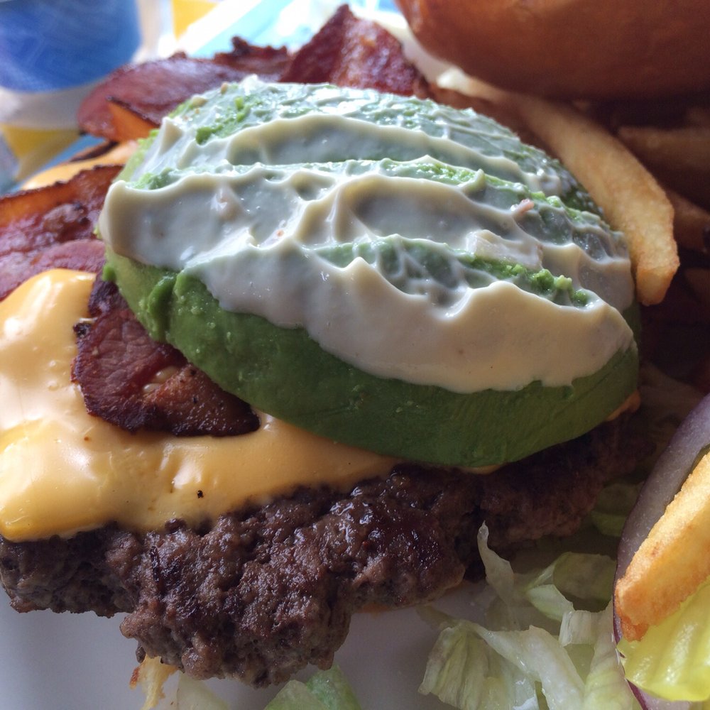 Beach Break Cafe - The Beach Break Burger -An inside view. - Breakfast & Brunch Near Me - Oceanside, California Beach Break Cafe - The Beach Break Burger -An inside view. - Breakfast & Brunch Near Me - Oceanside, California