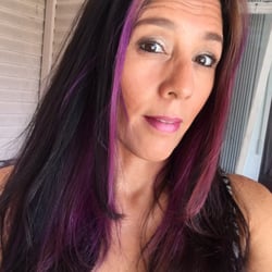 Love how she does my purple hair perfect every time .