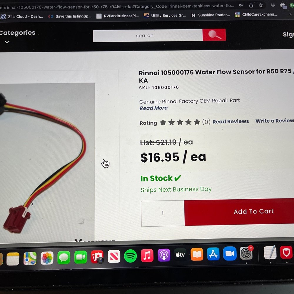 Part #105000176 Rinnai Part #105000176 Rinnai