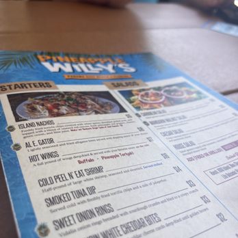 Pineapple Willy's - Menu! - Seafood Near Me - Panama City Beach, Florida