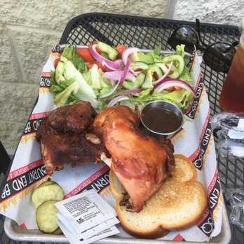 Burnt End BBQ - Chicken - and salad. Not mine - Barbeque Near Me - De Soto, Kansas