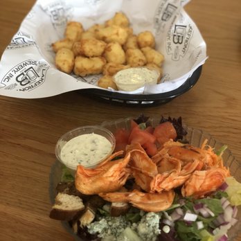 Lakefront Brewery - Cheese curds and buffalo chicken salad - Breweries Near Me - Milwaukee, Wisconsin