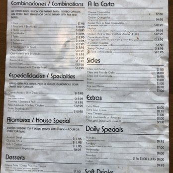 Antonio's Mexican Grill - Back of the menu - Mexican Near Me - Reno, Nevada Antonio's Mexican Grill - Back of the menu - Mexican Near Me - Reno, Nevada