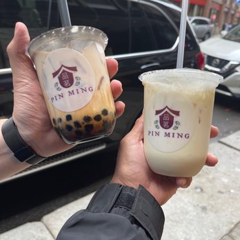 Pin Ming Bubble Tea - Brown sugar milk tea and honeydew melon milk tea - Bubble Tea Near Me - Boston, Massachusetts