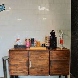 Heed House Salon - We offer complimentary coffee, tea, and water while you relax.