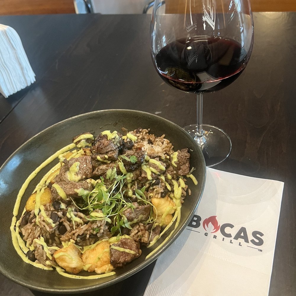 Bocas Grill Brickell - The Fritanga Bowl was delicious, singing with Latin flavor and very tender beef. The house Cabernet Savignon made a perfect pair. - Bars Near Me - Miami, Florida Bocas Grill Brickell - The Fritanga Bowl was delicious, singing with Latin flavor and very tender beef. The house Cabernet Savignon made a perfect pair. - Bars Near Me - Miami, Florida
