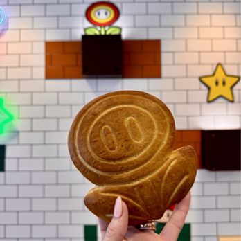 Universal Studios Hollywood - Fire Flower Pretzel from Powerup Cafe Upper Lot - Amusement Parks Near Me - Universal City, California Universal Studios Hollywood - Fire Flower Pretzel from Powerup Cafe Upper Lot - Amusement Parks Near Me - Universal City, California