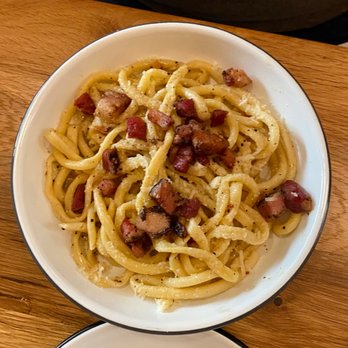 Storia Cucina - Cacio e pepe with pancetta added. Heavenly! - Italian Near Me - Bellingham, Washington