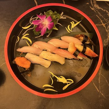 Umiya - Top: 4 Yellowtail Nigiri, 1 Eel Nigiri Bottom: 1 Roe Nigiri, 2 White Tuna Nigiri, 1 Red Snapper Nigiri, 2 Surf Clam Nigiri - Sushi Bars Near Me - Memphis, Tennessee Umiya - Top: 4 Yellowtail Nigiri, 1 Eel Nigiri Bottom: 1 Roe Nigiri, 2 White Tuna Nigiri, 1 Red Snapper Nigiri, 2 Surf Clam Nigiri - Sushi Bars Near Me - Memphis, Tennessee