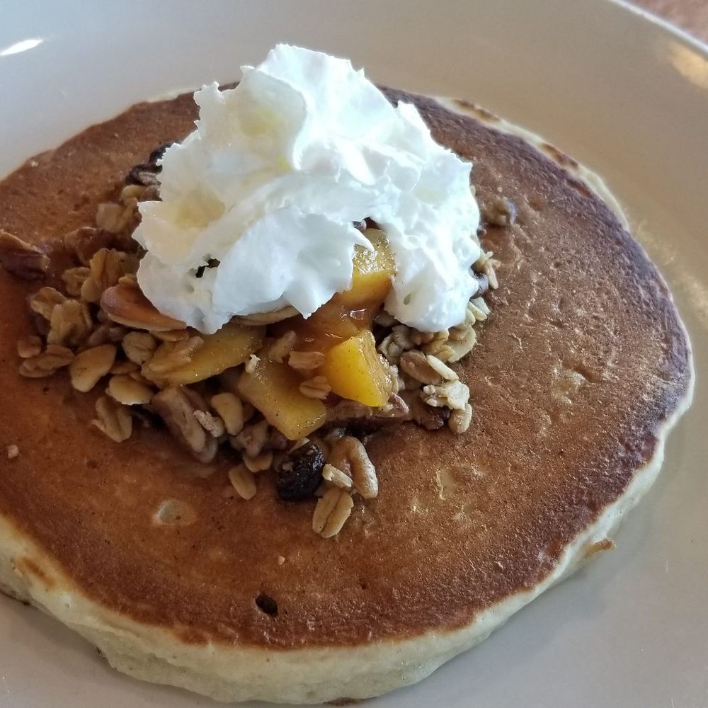 Another Broken Egg Cafe - Peach cobbler pancake - Breakfast & Brunch Near Me - Delray Beach, Florida