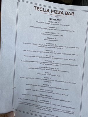 Menu photo 5 Teglia Pizza Bar Montclair, NJ