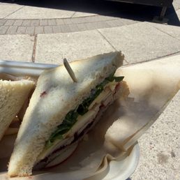 Turkey, apple, cranberry sandwich