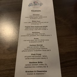 Cocktails menu - a mix of draft & handmade