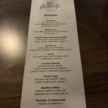 Holiday Spirits - Cocktails menu - a mix of draft & handmade - Pool Halls Near Me - Cincinnati, Ohio
