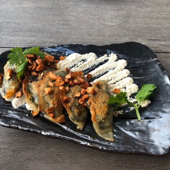Lucky Robot Restaurant - Spinach and Tofu dumplings - Sushi Bars Near Me - Austin, Texas Lucky Robot Restaurant - Spinach and Tofu dumplings - Sushi Bars Near Me - Austin, Texas
