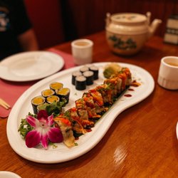 Mojo Asian Cuisine & Sushi Bar - Oshinko Roll, White Tuna Roll and Godzilla Roll