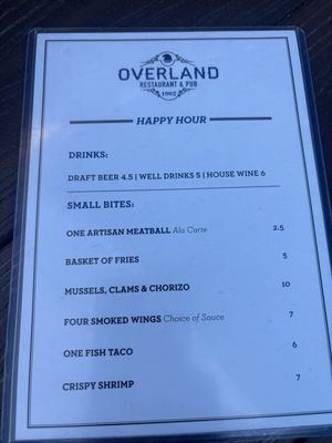 Menu photo 1 Overland Restaurant & Pub Gardnerville, NV Menu photo 1 Overland Restaurant & Pub Gardnerville, NV