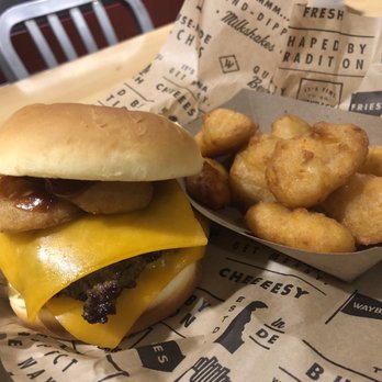 Wayback Burgers - Rodeo burger and Mac and cheese bites - Burgers Near Me - Milpitas, California Wayback Burgers - Rodeo burger and Mac and cheese bites - Burgers Near Me - Milpitas, California