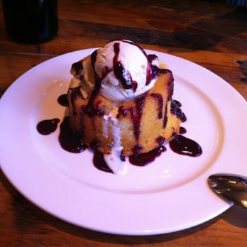 Fork - Butter cake with raspberry sauce and vanilla bean ice cream! - New American Near Me - Boise, Idaho